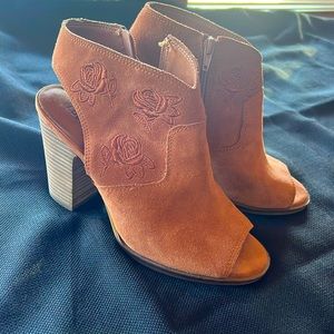 Lucky Brand peep toe booties